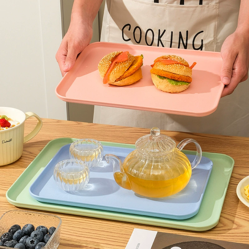 Трансграничный утолщенный пластиковый поднос Столовая Гостиничный сервис Поднос Фруктовые закуски Поднос Детский сад Поднос