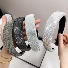 韩版高档满天星水钻发箍女简约时尚满钻宽边名暖高档头箍轻奢发饰