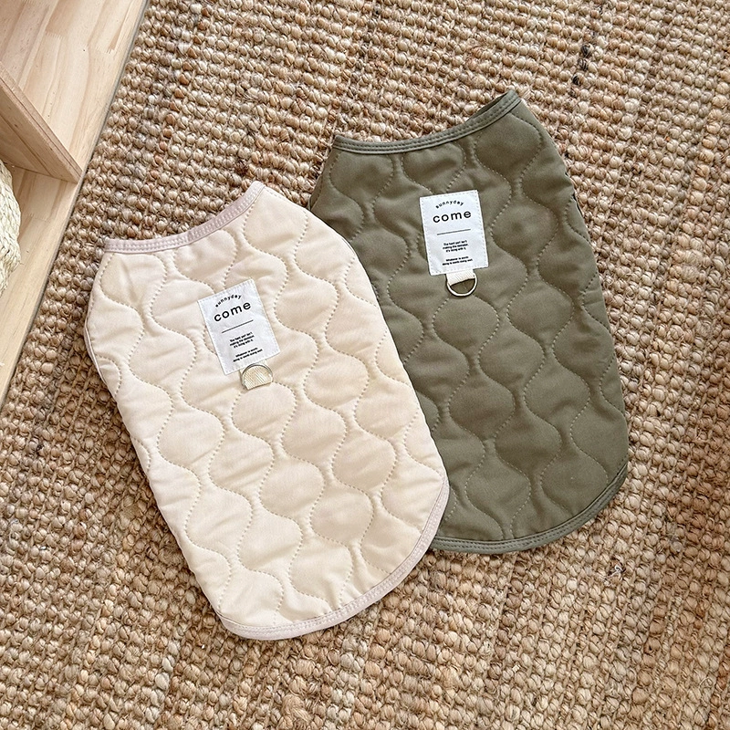 猫咪秋冬季马甲背心保暖加绒加厚泰迪中小型犬牵引扣狗狗宠物衣服