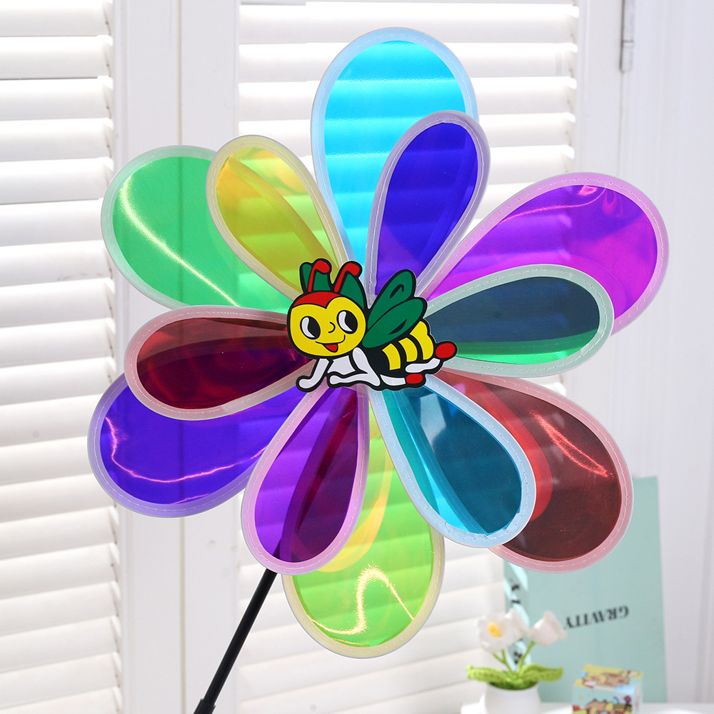 Double-layer handheld rotating travel cartoon windmill toy