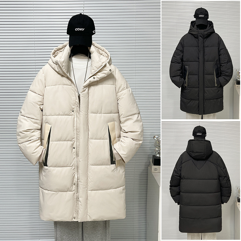 Otoño y invierno neutro suelto con capuchón para hombres y mujeres de tamaño grande comercio exterior chaqueta de algodón medio largo