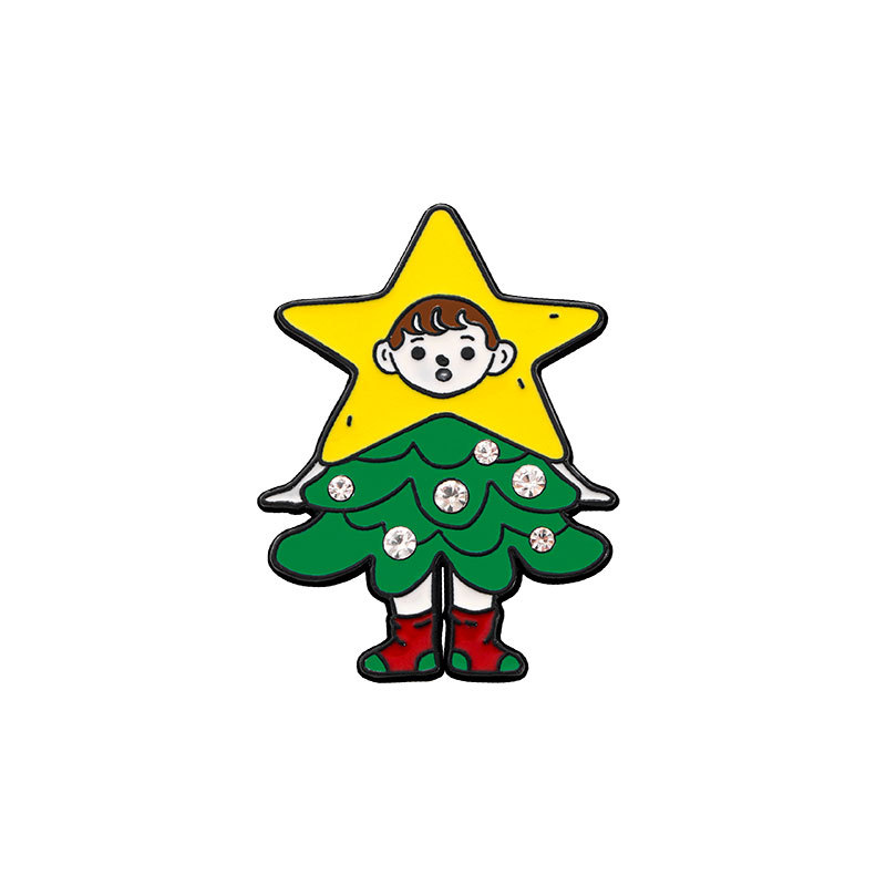 Broche de Navidad insignia de aleación caricatura adorable Santa Fe Navidad decoración de mochila escolar