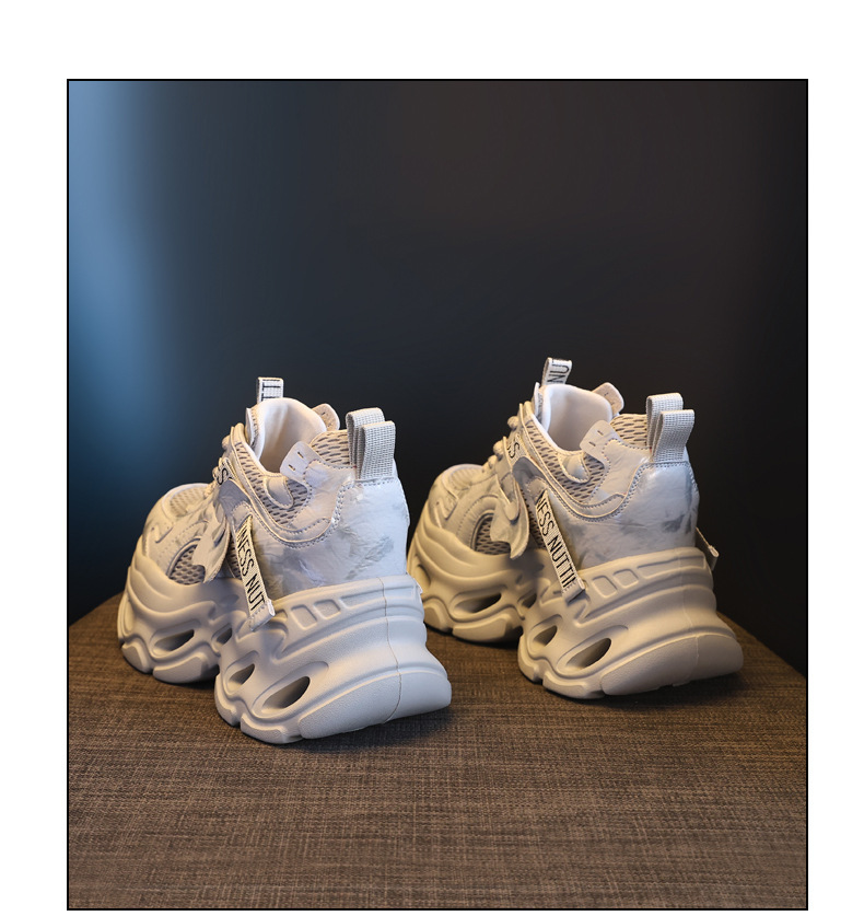 Giày sneaker nữ đế dày chunky lưới thoáng khí, tăng chiều cao 10.5 cm — màu trắng chi tiết 20