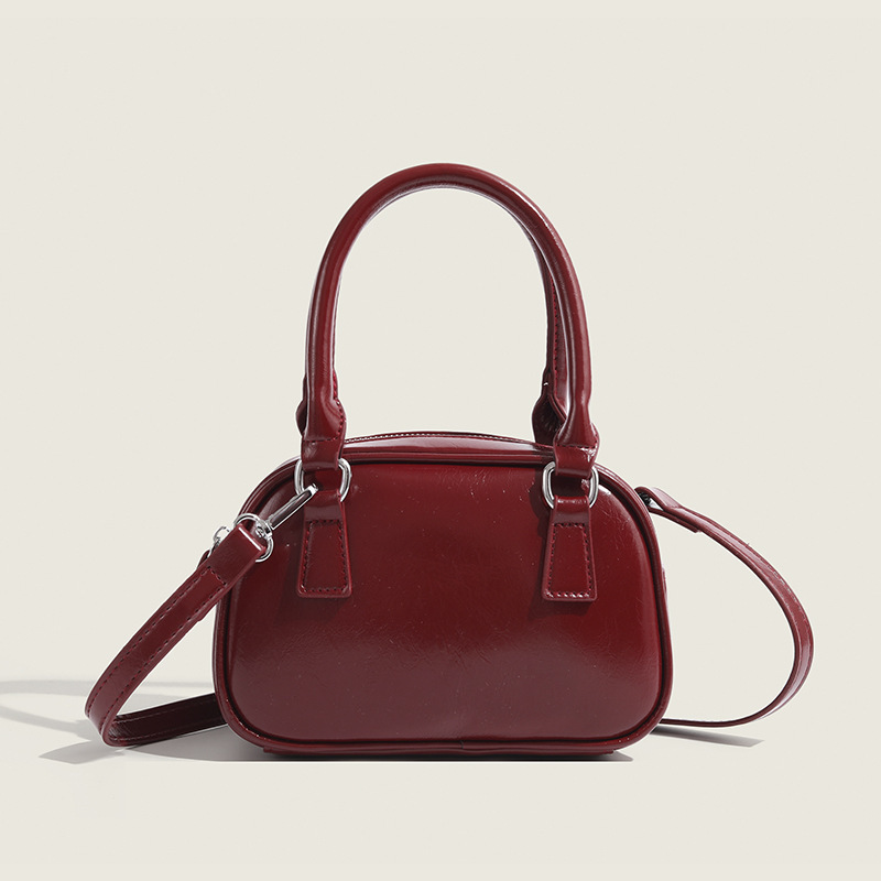 2025 New Red Underarm Bag For Women Korean Style Niche Design Small Square Handbag Luxury Crossbody Bowling Bag - Thumbnail 7