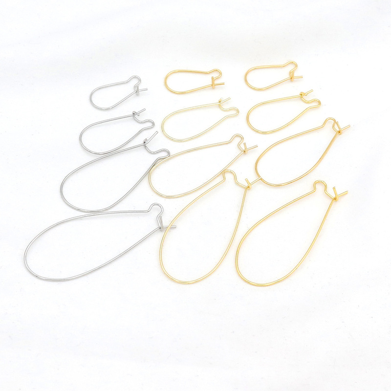 18K Gold-Plated Copper U-Shaped French Ear Hooks 14K Gold-Filled Color-Preserving Hooks Clasp Earrings Ear Pendants DIY Accessories A08