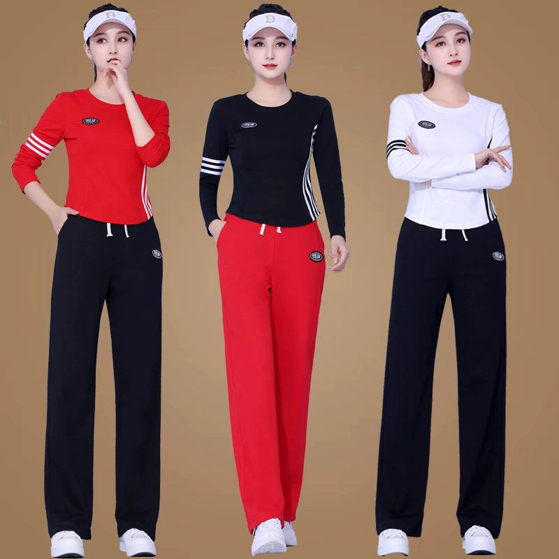 Квадратный танец одежда новый костюм осень с длинным рукавом Хлопок Спортивная танцевальная одежда новый кислород хлопок спортивный костюм 027