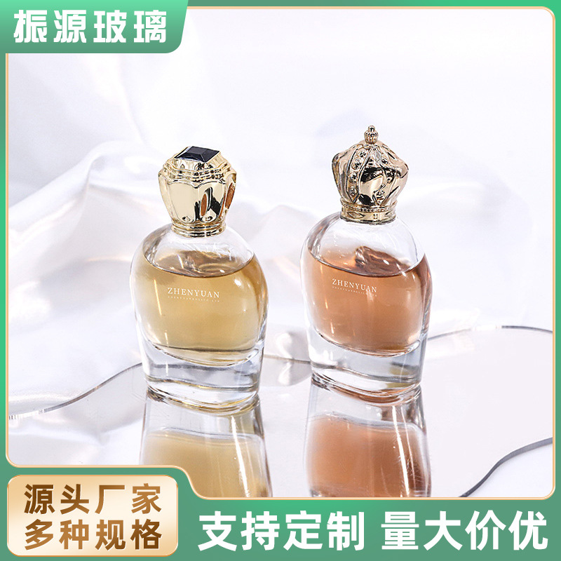 厂家批发50ml卡口螺口晶白料香水玻璃瓶小样空香水分装瓶