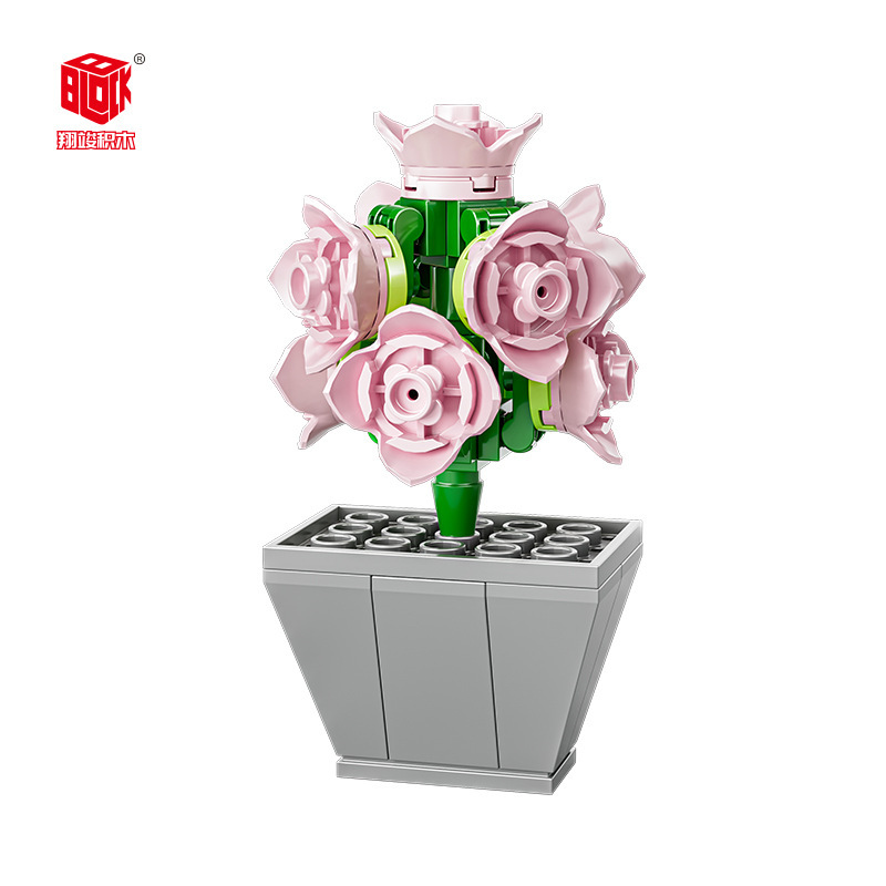 JAKI Jiaqi bloques de construcción suculenta olla montaje decoración interior simulación flor planta juguete lindo regalo la muchacha