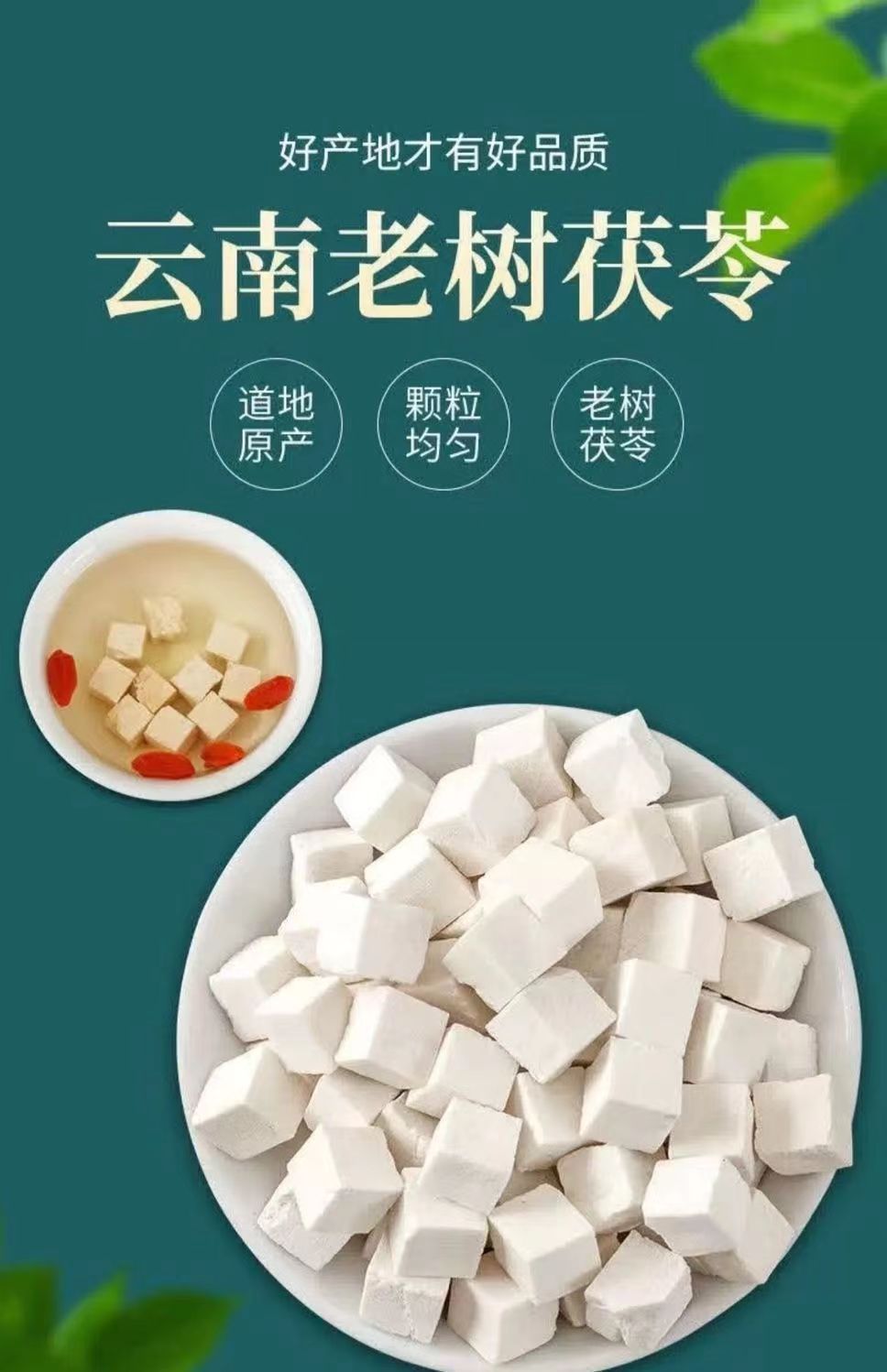 Poria Fu Ling Cubes 50g Dried Poria cocos Herbal Chunks for Tea and Decoction overview
