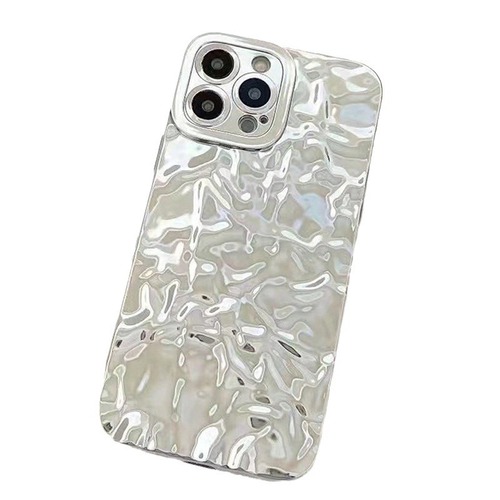 Cross-border corrugated silver plating is suitable for 15 Pro iPhone protective case, iPhone 14 Pro Max Apple phone case