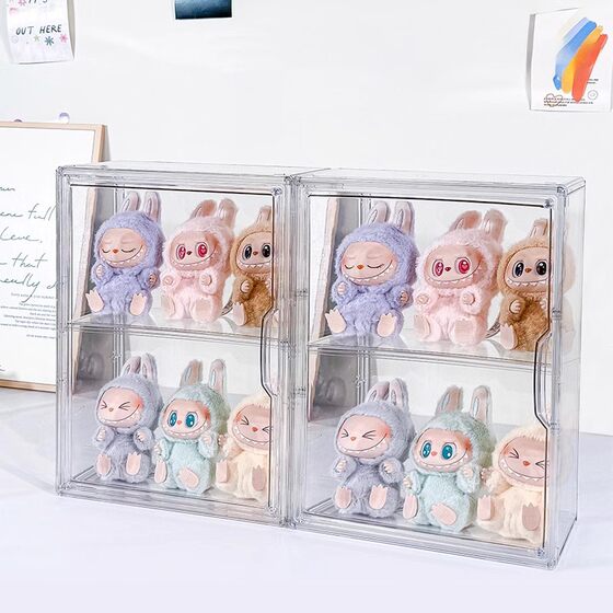 Labubu Storage Box Display Handmade Cabinet Doll Doll Labu Cloth Vinyl Pendant Photo Frame Finishing Acrylic Blind