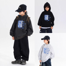 男童卫衣2025秋季新款儿童时尚印花连帽上衣中小童男宝休闲长袖潮