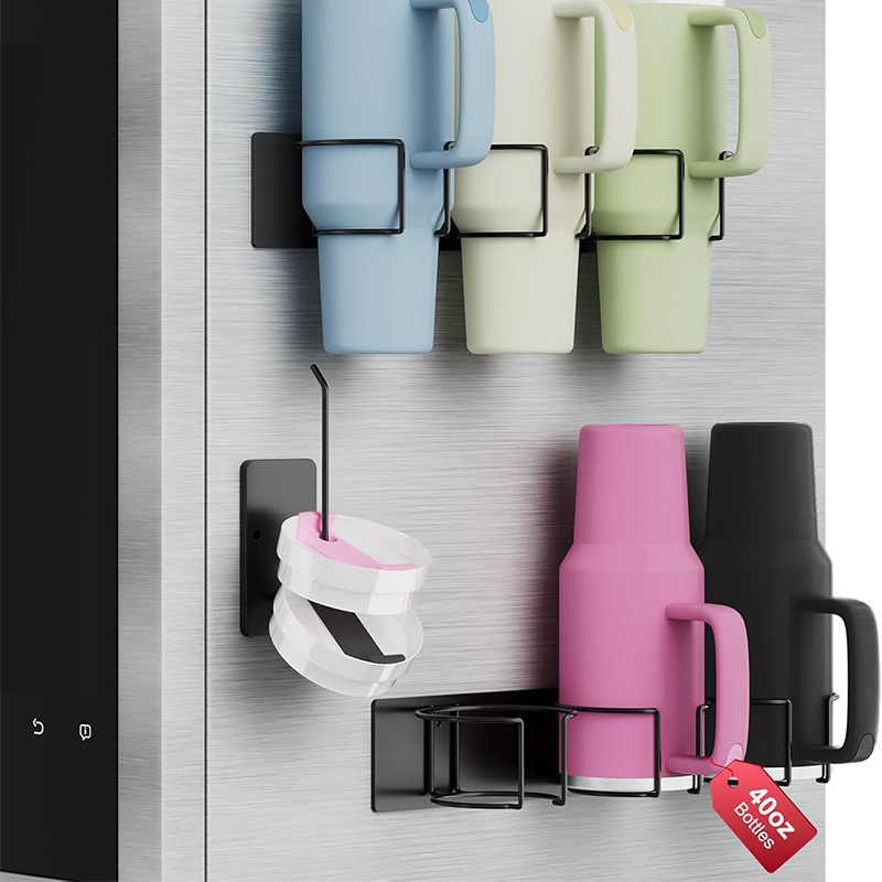 국경 간 스팟 스탠리 컵 홀더, 펀치 없는 냉장고 자석 워터 컵 보관함, 가정용 보온병 컵 보관함