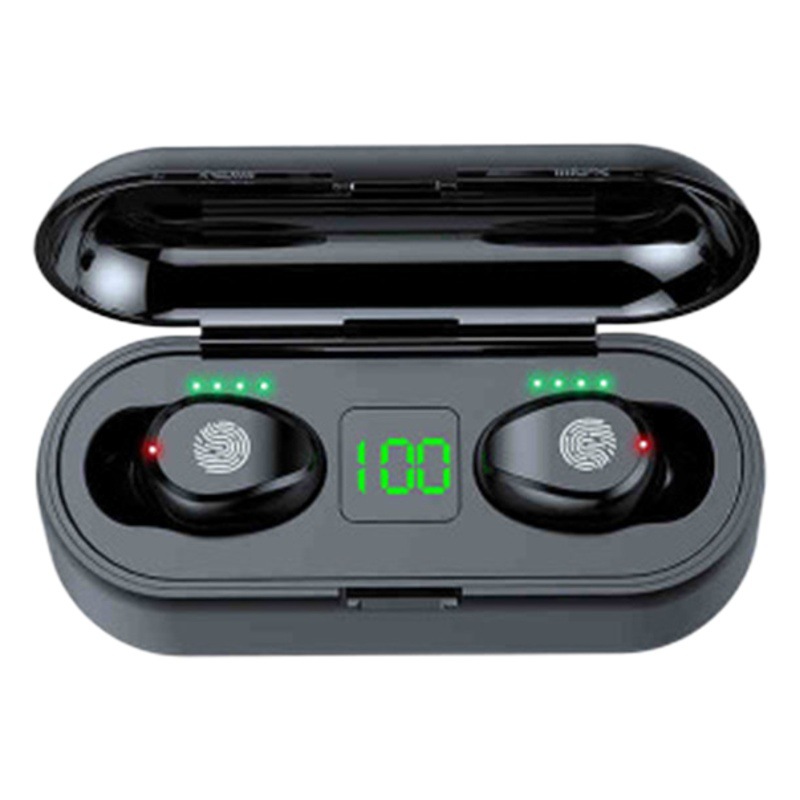 Auriculares Bluetooth de Alto Rendimiento F9-2 Transfronterizos con Pantalla de Luz Intermitente, Aptos para Teléfonos Móviles, Juegos Inalámbricos, Baja Latencia.