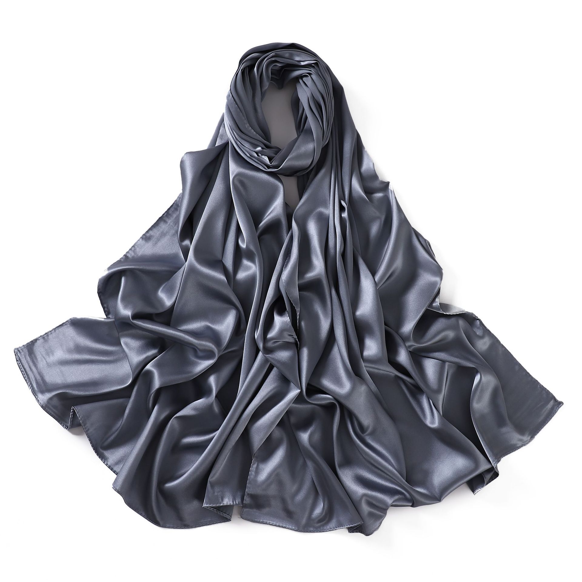 Solid Satin I mitation Lange Indonesische Monochrome Parel Kleur Ding Bag Hoofddoek Cover Vrouwen Zijden Sjaal_voghion.com