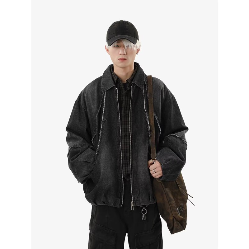 Melard Tie-Dye Leather Jacket for Men, Autumn and Winter Design, Niche Pilot Jacket, American Retro Motorcycle Jacket Melard Tie-Dye Leather Jacket for Men, Autumn and Winter Design, Niche Pilot Jacket, American Retro Motorcycle Jacket