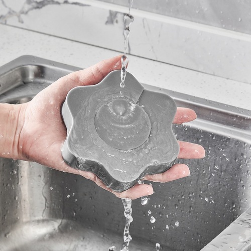 Flower-shaped water-absorbing sponge, faucet and care dual-use sponge, anti-limescale, kitchen basin, bathroom cleaning mirror wiping