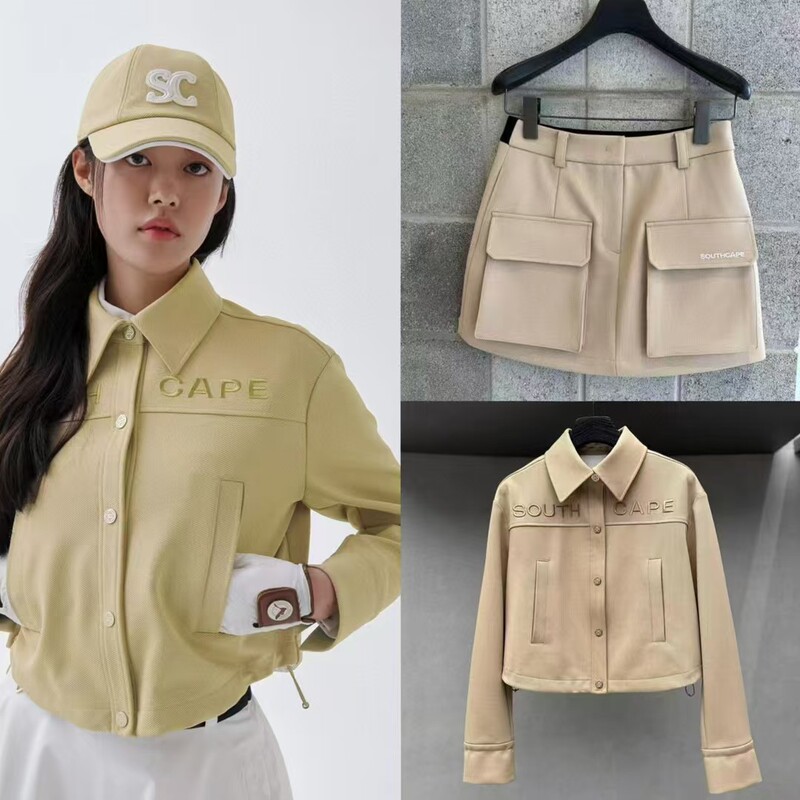 Korean Export Golf Autumn and Winter New Women's Clothing Lapel Long-Sleeved Short Jacket Suit Golf Korean Export Golf Autumn and Winter New Women's Clothing Lapel Long-Sleeved Short Jacket Suit Golf