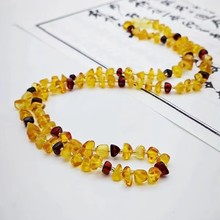 天然琥珀项链随形蜜蜡锁骨链宝石女生正品波罗的海琥珀原石项链