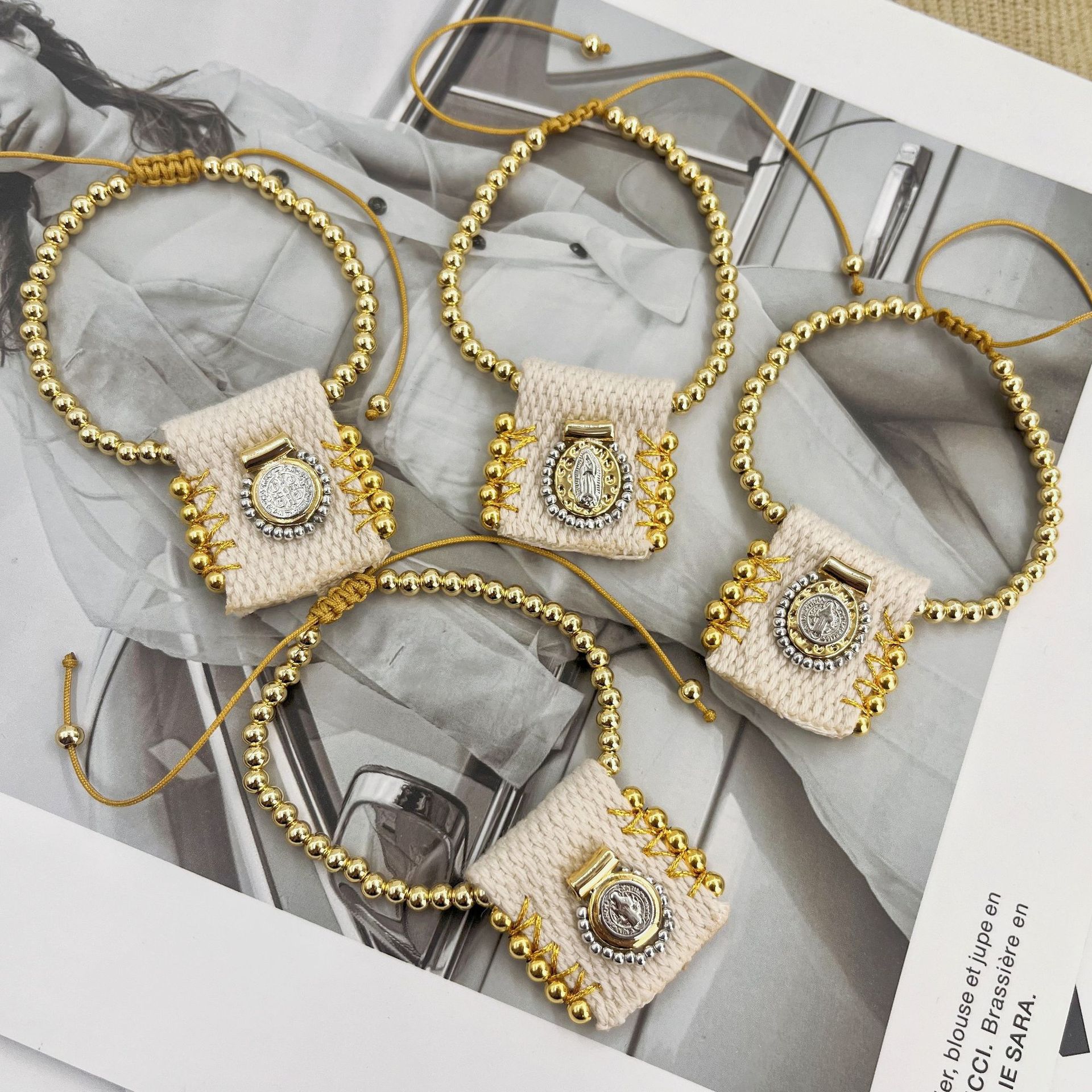 Copper Chain Material 1 Piece Quantity Copper Casual Ethnic Style Braid Geometric Bracelets