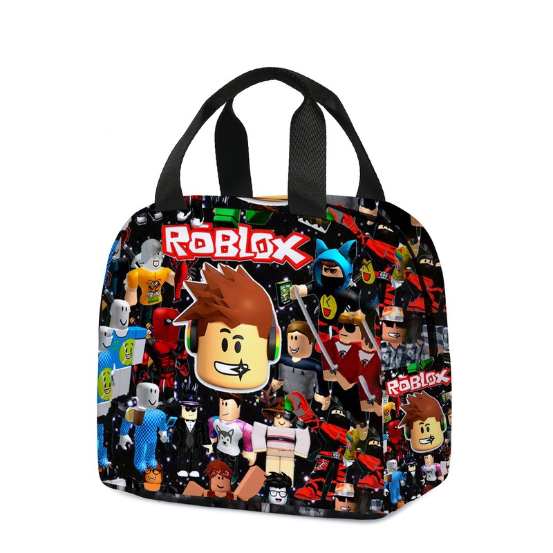 3D 新しい Roblox ROBLOX ランチバッグ小学生ランチボックスバッグ diy アイスバッグポリエステルプリント食事バッグ|undefined