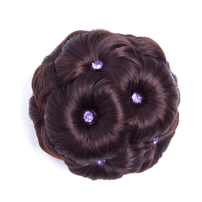 Fábrica al por mayor diamante nueve flor moño pelo clip peluca flor brote nupcial accesorios para el cabello updo pelo moño pelo bolsa en stock