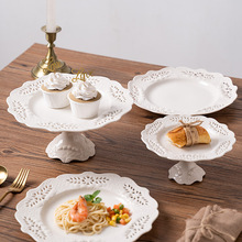 盤子創意陶瓷家用托盤英式蛋糕盤歐式擺盤餐具甜品西餐盤浮雕瓷盤