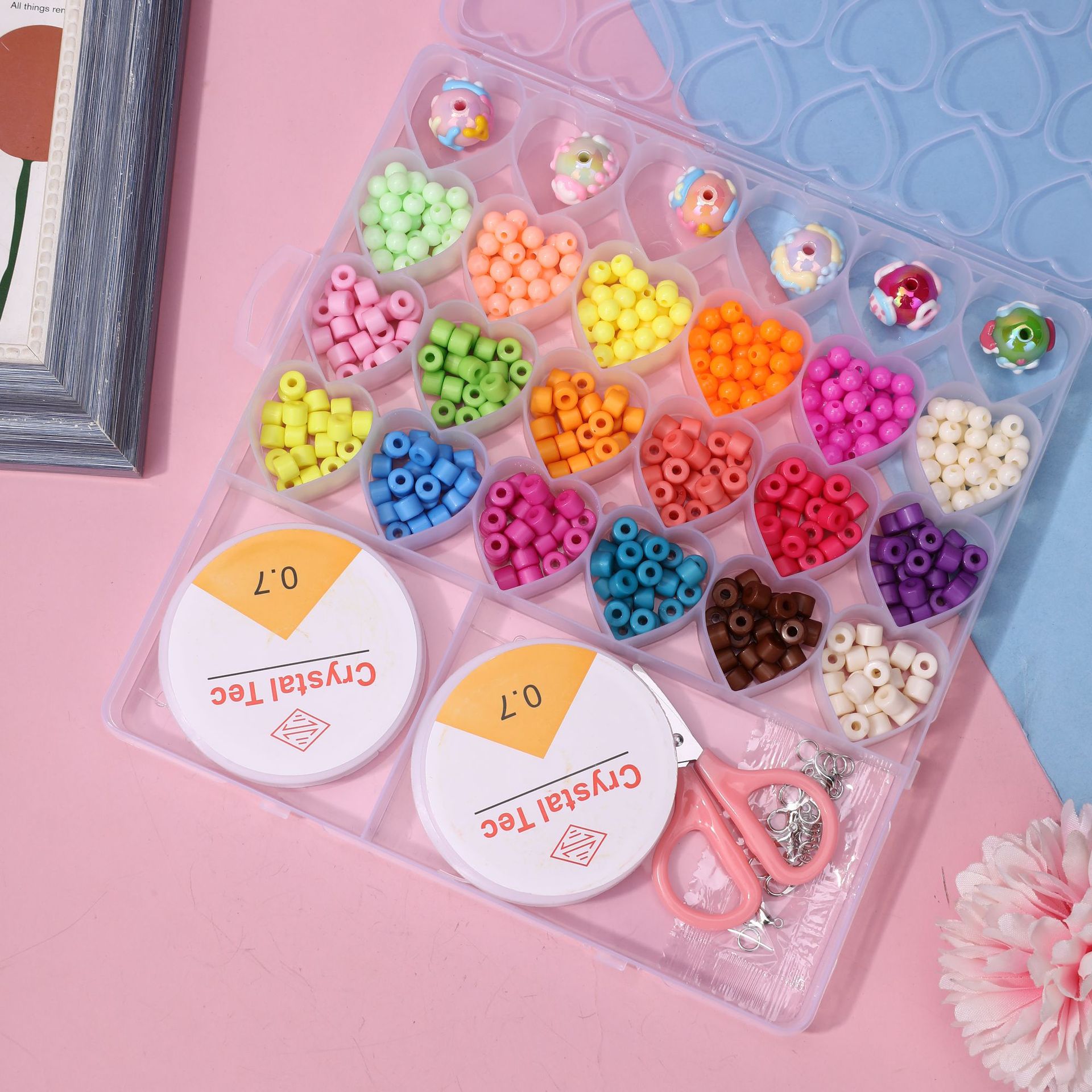 Fabricantes de cuentas de arroz de vidrio DIY en stock nuevas chicas hechas a mano con cuentas de juguetes de puzzle pulseras cuentas al por mayor