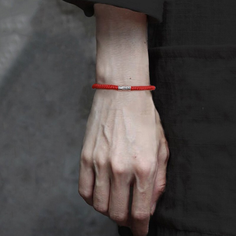 Koi wishes you to go ashore men's Bracelet Men's tide silver hand rope woven simple and generous men's bracelet postgraduate entrance examination to send boyfriend