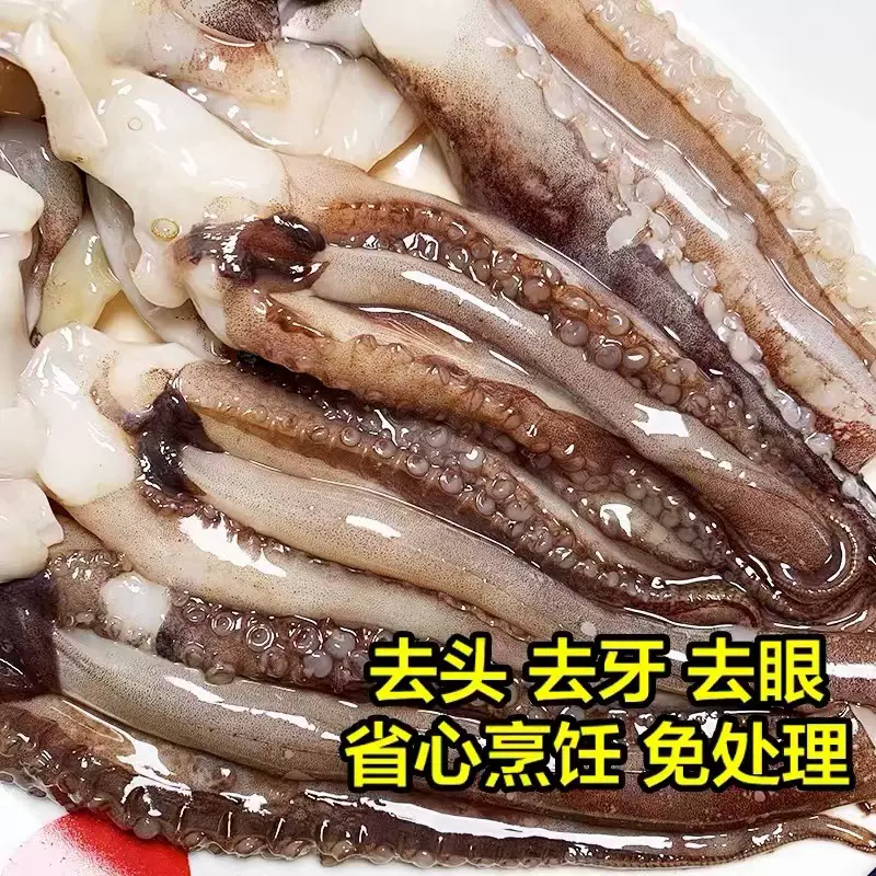 鱿鱼须二本足足须非章鱼足生鲜鱼腿海鲜烧烤铁板商用弹牙鲜活捕捞