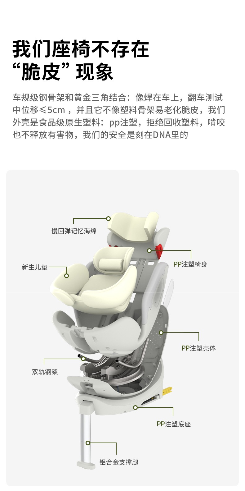 Prigel Kids Safety Seat Baby Car Car for Babies Aged 0 to 12 Years Old Ventilated and Reclining