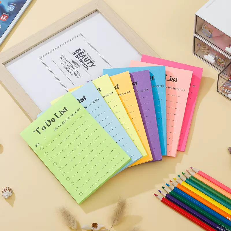 跨境专供学生彩色便利贴荧光便签本个性广告可爱卡通n次贴手帐