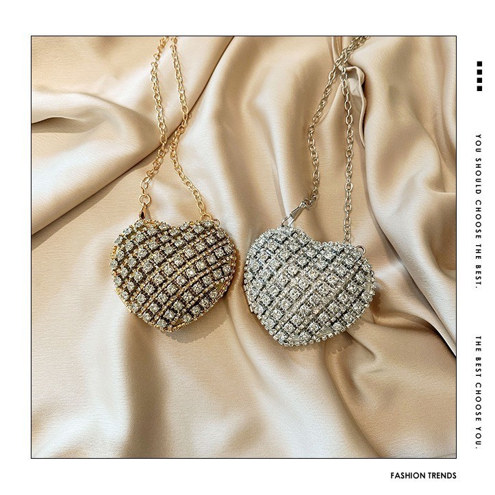 Bolsa de cena de damas caliente transfronteriza bolso de lápiz labial mini decoración bolso de cena de lujo ligero borda de hombro mochila