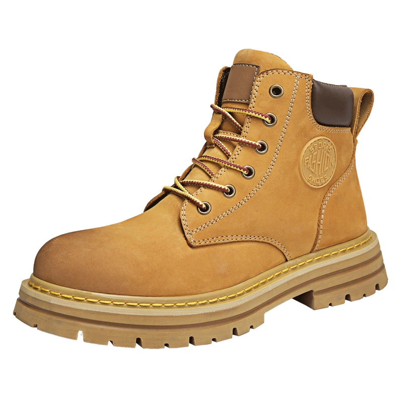 Новые ботинки Martin на толстой подошве, кожаные ботинки 2025 года, осенние новые мужские ботинки в британском стиле, желтые ботинки из воловьей кожи, короткие ботинки из двухслойной свиной кожи