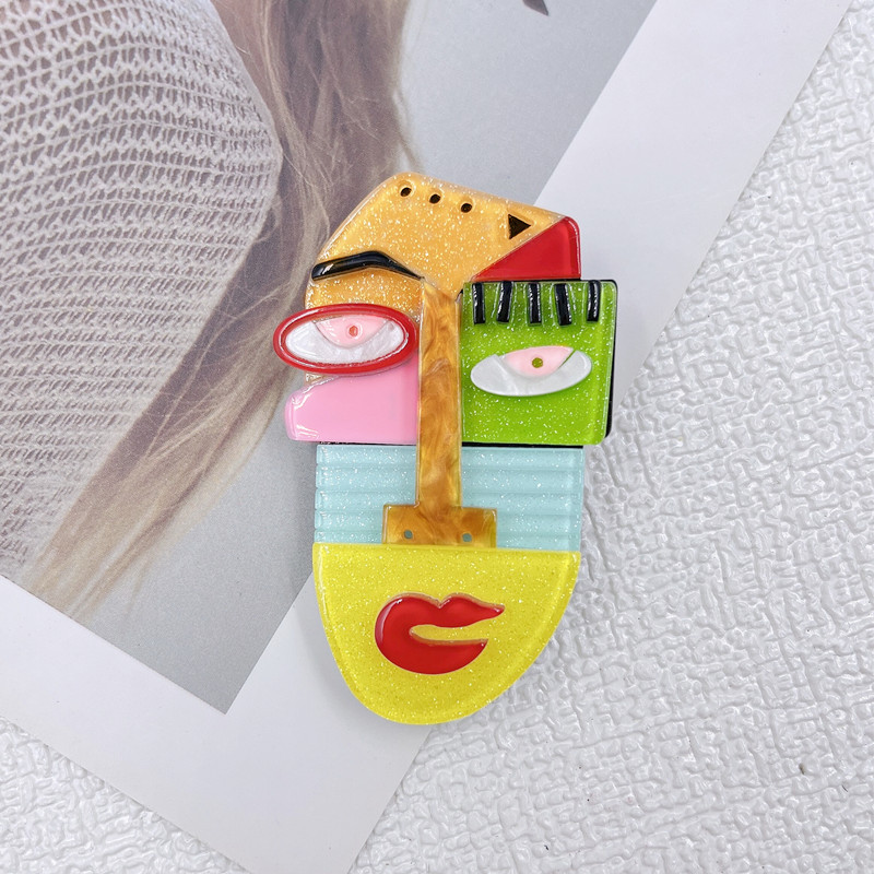 Women'S Gender Cartoon Style Pin Abstract Arylic Patchwork Women'S Brooches