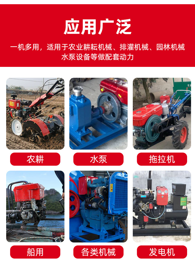 Changzhou Original Single-Cylinder Diesel Engine 12/15/18/20 Horsepower Water-Cooled Small Tractor Electric Start