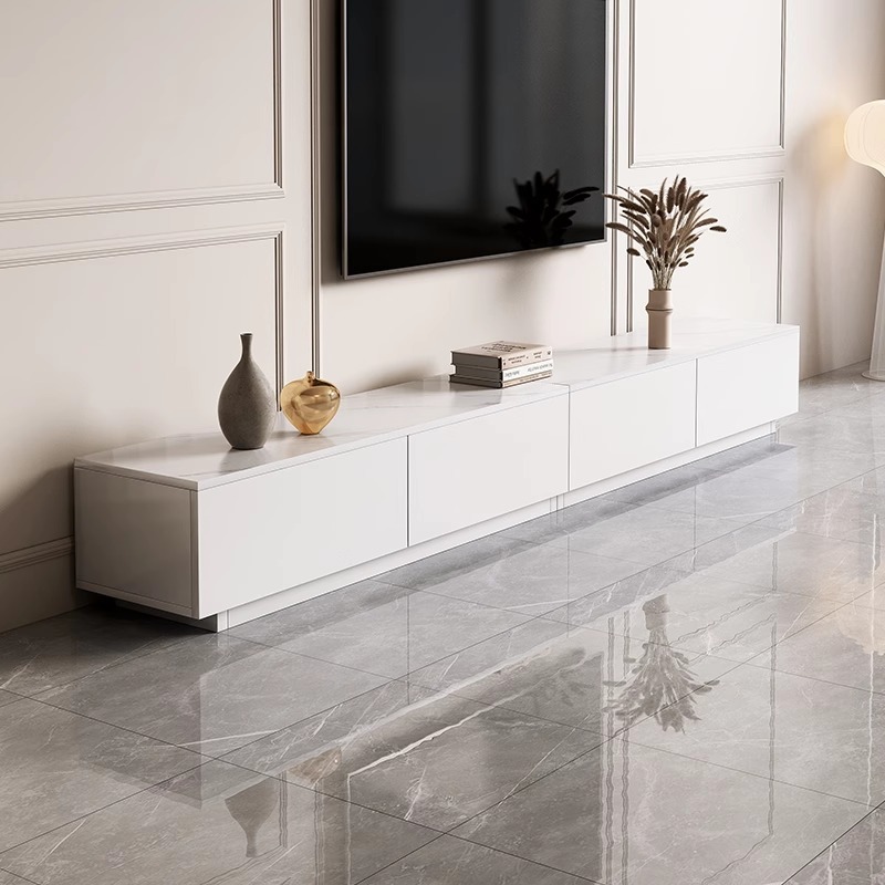 Gabinete de TV moderno minimalista piso sala de estar hogar 2023 nuevo estilo crema de almacenamiento y almacenamiento integrado gabinete de TV