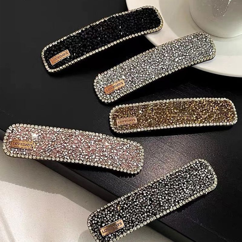 Super Shiny Full Diamond Side Hair Clip for Bangs and Small Hair Strands, 2026 New High-End Hair Accessory, Fashionable Straight Bb Clip