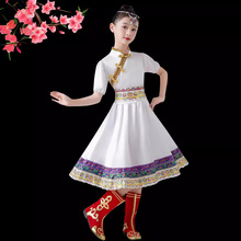儿童蒙古服装马面群演出服中小学生表舞蹈演服饰女童少数民族服装