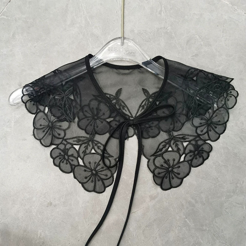 Una variedad de viento dulce blanco bordado de encaje falso diseño de lazos de vestidos de artefactos universales decoración de camisa al por mayor image 9