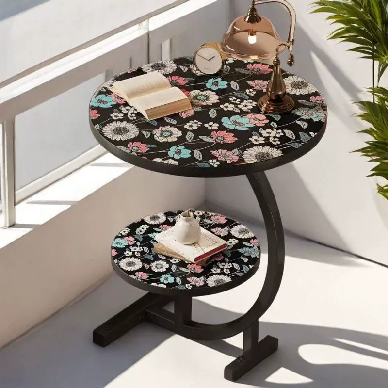 Модный журнальный столик, простой диван, приставной столик, прикроватная полка для хранения, домашний маленький круглый столик, тумбочка, современная минималистичная спальня