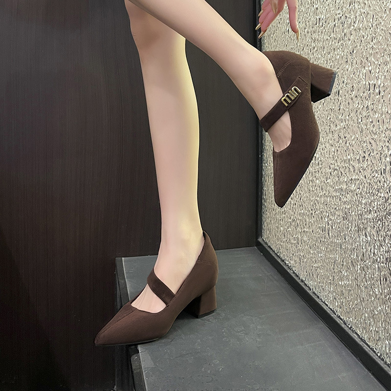 2026 nuevos zapatos de mujer de tacones ultra altos de punta francesa Marie-Zhen zapatos de mujer de tacones gruesos pequeños tamaño pequeño 33 image 3