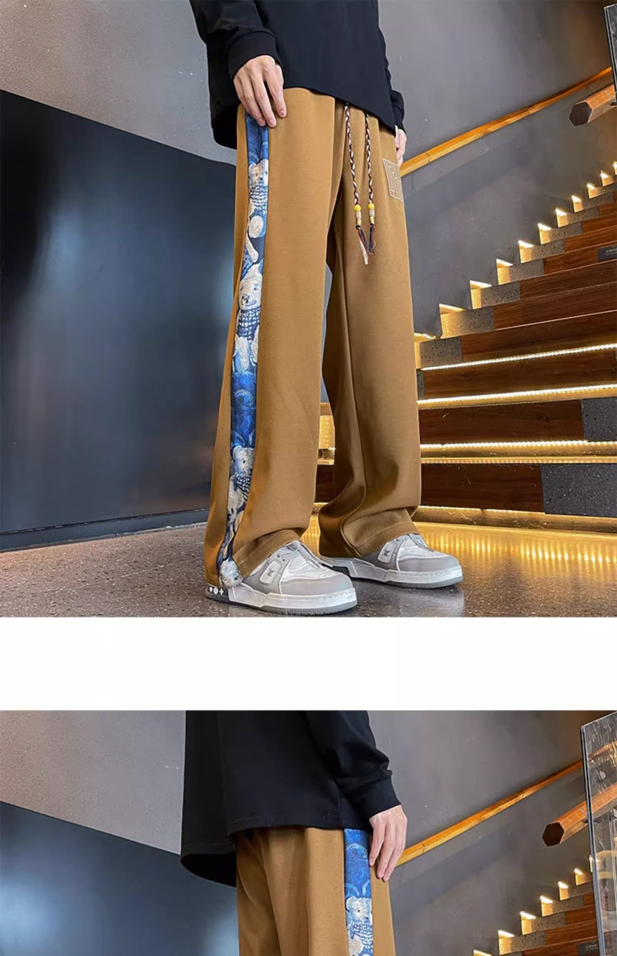 New Chinese style spring and autumn, new loose size men's wide straight leg sanitary pants, casual long pants for men_voghion.com