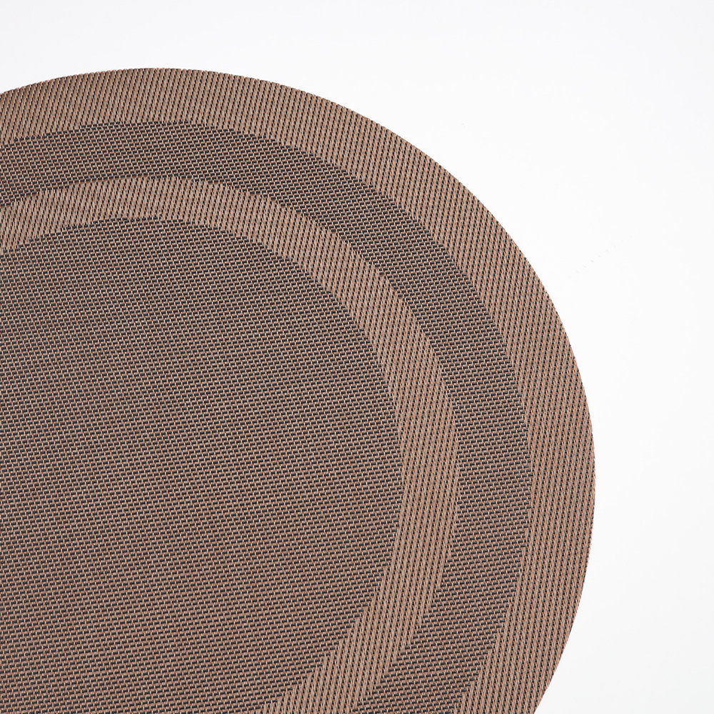 Transfronterizo doble marco redondo placemat pvc tejido occidental placemat antideslizante aislamiento térmico estera de café lavable estera de placa al por mayor