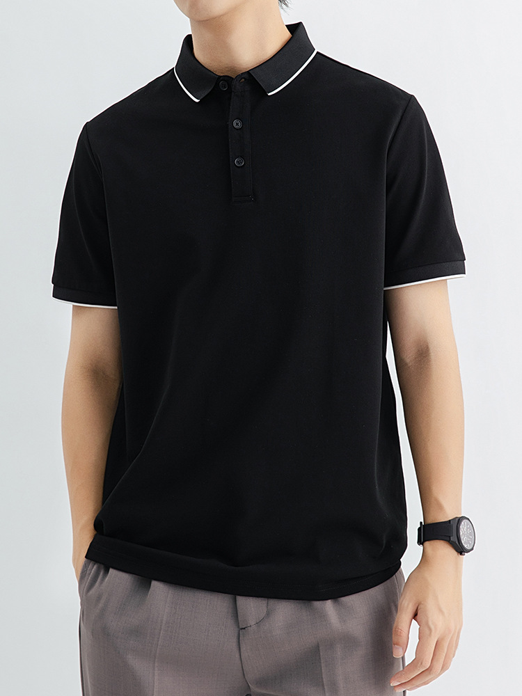 Polo de alta gama para hombres, lujo ligero, sentido de alta gama, solapa simple para hombres Paul, camiseta de manga corta para hombres, hombres