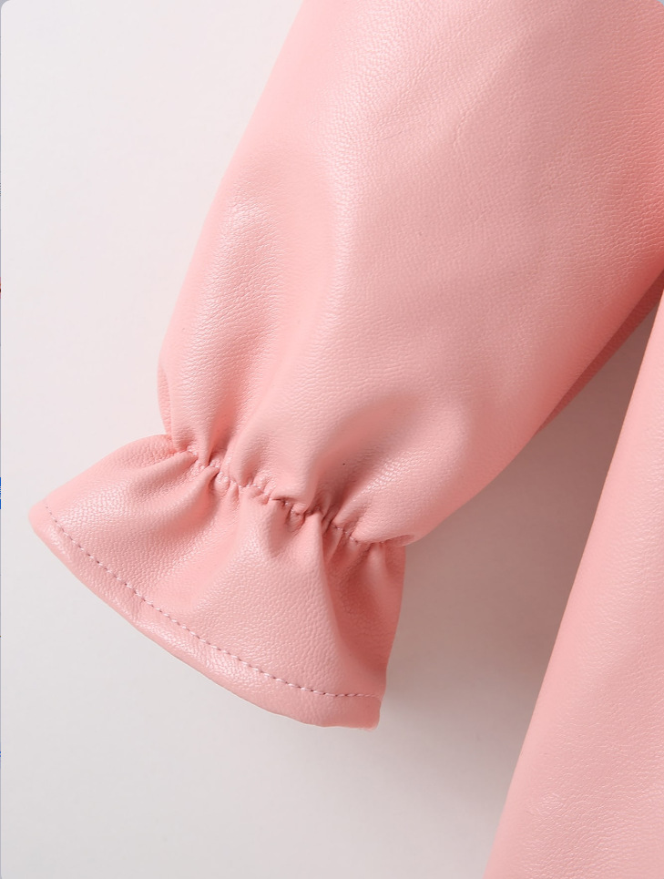 Mädchen Kunstleder Kleid Mit Rüschensaum Im Punk Stil Für Schule_voghion.com