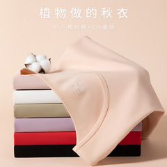 Pure cotton autumn clothing women's autumn and winter women's tops solid color slim fit inner long-sleeved thin bottoming shirt pure cotton