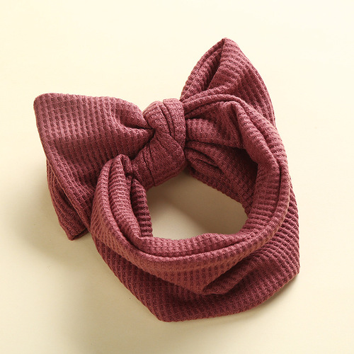 Amazon Children's Hair Accessories Handmade DIY Big Bow Baby Hairband Baby Double Layer Fontanelle Waffle Headband