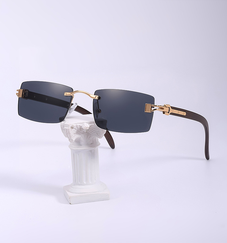 Fashion Rimless Square Sunglasses Wholesale display picture 13