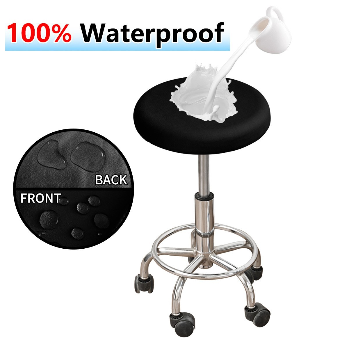 Transfronterizos color sólido resistente al agua seda de leche cubierta de taburete redondo cubierta de silla elevadora cubierta de bar SHEIN cubierta de silla en stock